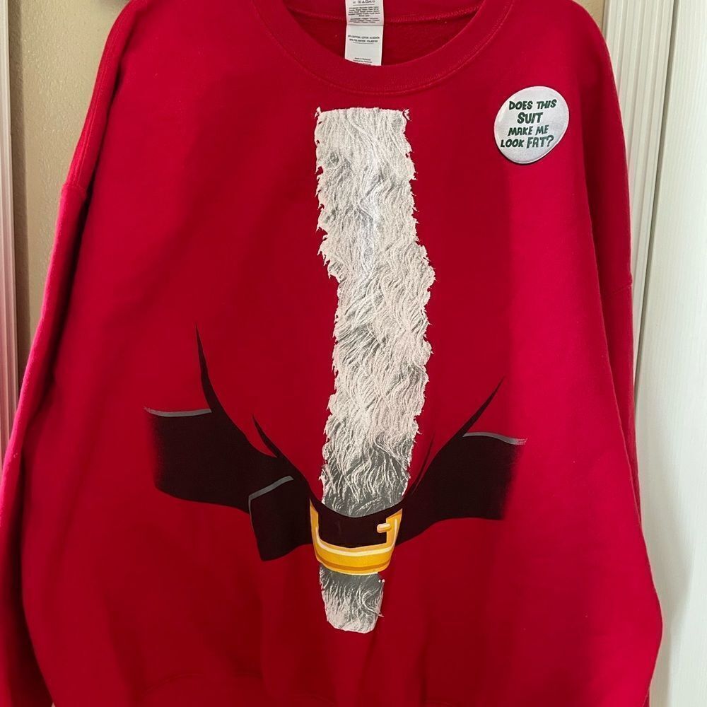 Men’s Substantial Santa Sweatshirt Does This Suit Make Me Look Fat 3XLTG